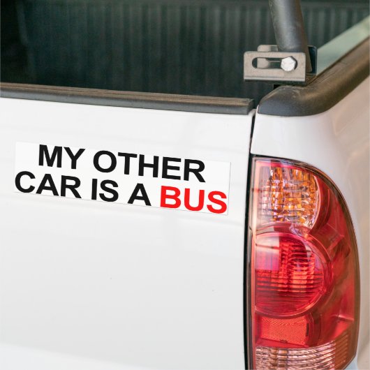 Mijn andere auto is een bus bumpersticker (Op Truck)