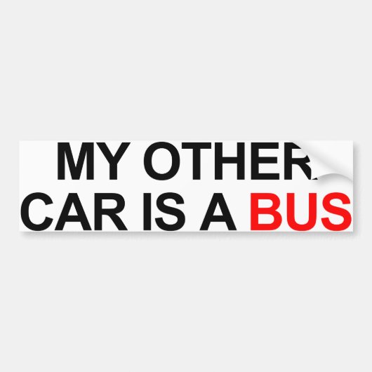 Mijn andere auto is een bus bumpersticker (Voorkant)