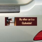 Mijn andere auto is een Clydesdale! Bumpersticker (Op auto)