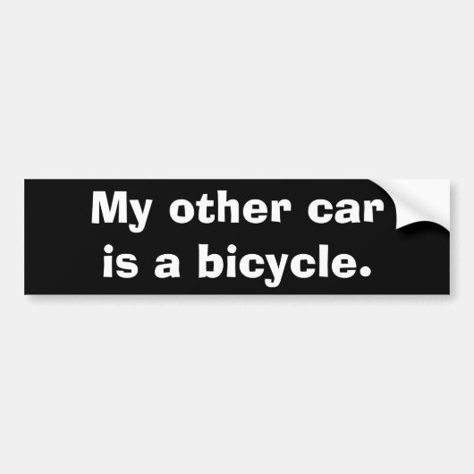 Mijn andere auto is een fiets. bumpersticker (Voorkant)