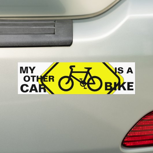 MIJN ANDERE AUTO IS EEN FIETS BUMPERSTICKER (Op auto)
