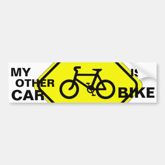 MIJN ANDERE AUTO IS EEN FIETS BUMPERSTICKER (Voorkant)