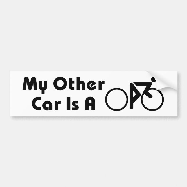 Mijn andere auto is een fiets bumpersticker (Voorkant)