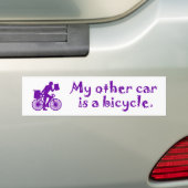 Mijn andere auto is een fiets bumpersticker (Op auto)