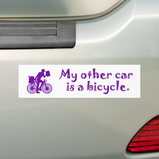 Mijn andere auto is een fiets bumpersticker (Op auto)