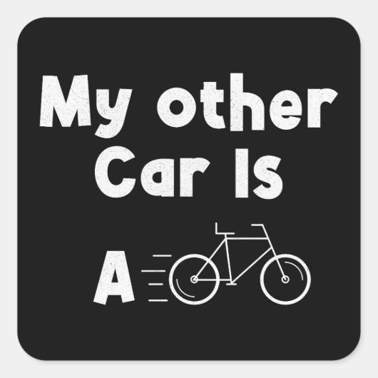 Mijn andere auto is een fiets vierkante sticker (Voorkant)