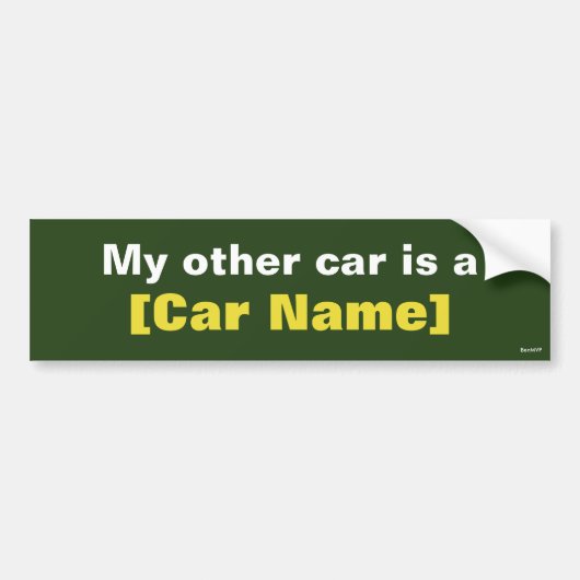 Mijn andere auto is een... (Groen) Bumpersticker (Voorkant)