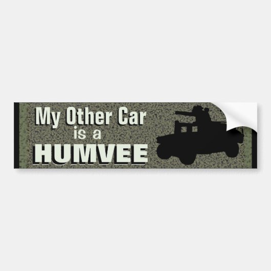 Mijn andere auto is een Humvee Funny Militaire Bumpersticker (Voorkant)