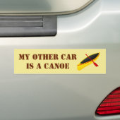 Mijn andere auto is een kano bumpersticker (Op auto)