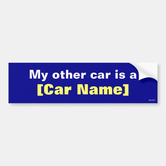 Mijn andere auto is een... (Marineblauw) Bumpersticker (Voorkant)