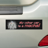 Mijn andere auto is een Mecha! Bumpersticker (Op auto)