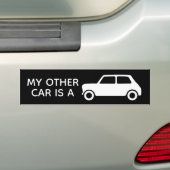 Mijn andere auto is een miniauto zwart bumpersticker (Op auto)