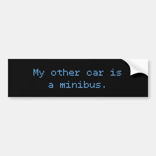 Mijn andere auto is een minibus bumpersticker (Voorkant)