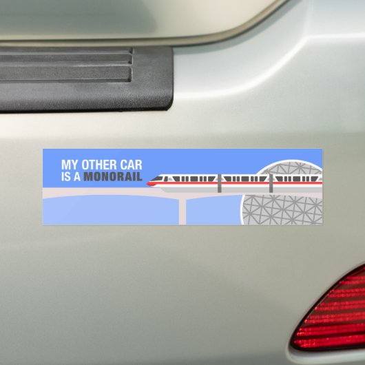 Mijn andere auto is een monorail Bumpersticker (Op auto)