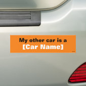 Mijn andere auto is een... (Oranje) Bumpersticker (Op auto)