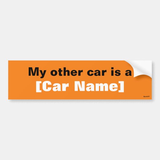 Mijn andere auto is een... (Oranje) Bumpersticker (Voorkant)