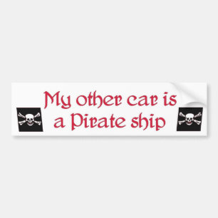 Mijn andere auto is een piratenschip bumpersticker