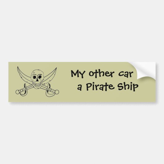 Mijn andere auto is een Piratenschip Bumpersticker (Voorkant)