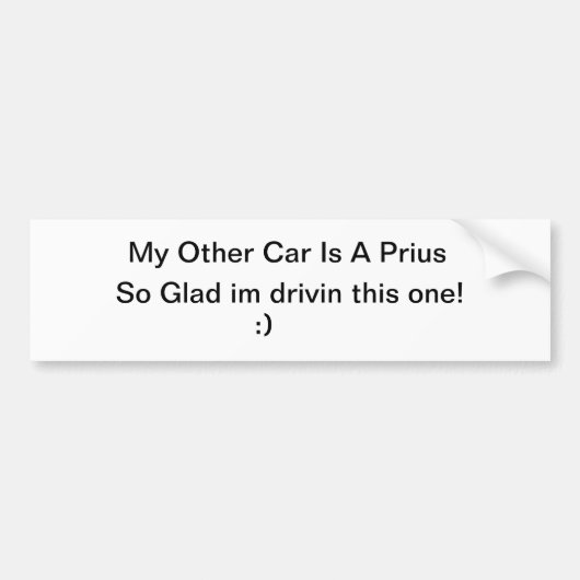 Mijn andere auto is een prius bumpersticker (Voorkant)