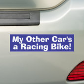 Mijn andere auto is een racefiets bumpersticker (Op auto)