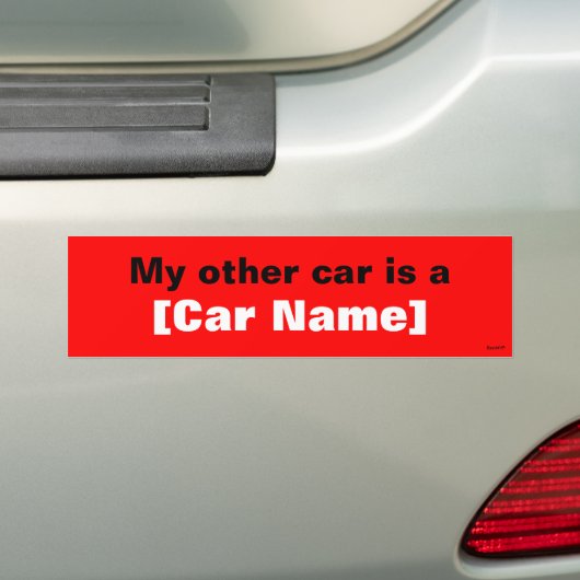 Mijn andere auto is een... (Rood) Bumpersticker (Op auto)
