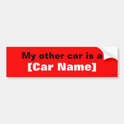 Mijn andere auto is een... (Rood) Bumpersticker (Voorkant)