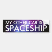 Mijn andere auto is een ruimteschip Paars sterrens Bumpersticker (Voorkant)