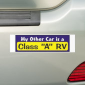 Mijn andere auto is een RV van klasse "A" Bumpersticker (Op auto)