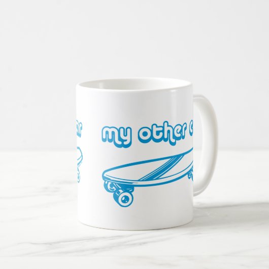 Mijn andere auto is een Skateboard Mok (Voorkant rechts)