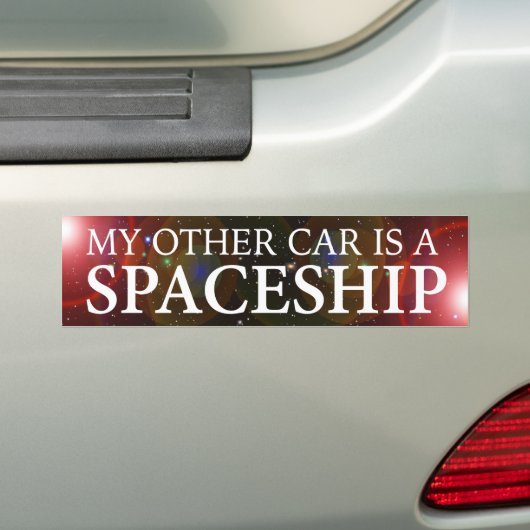 "MIJN ANDERE AUTO IS EEN SPACESHIP" BUMPERSTICKER (Op auto)