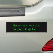 Mijn andere auto is een straaljager bumpersticker (Op auto)