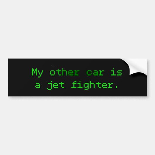 Mijn andere auto is een straaljager bumpersticker (Voorkant)