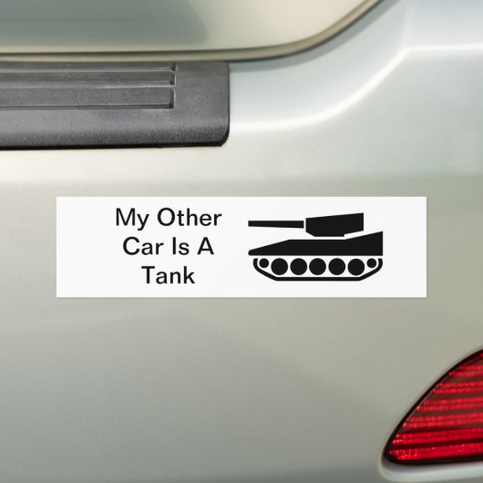 Mijn andere auto is een tank bumpersticker (Op auto)