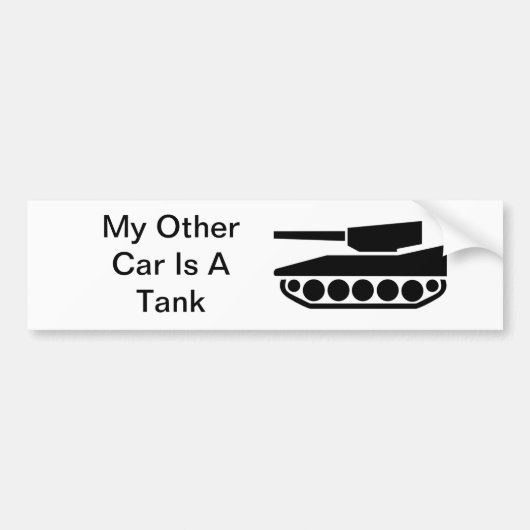Mijn andere auto is een tank bumpersticker (Voorkant)