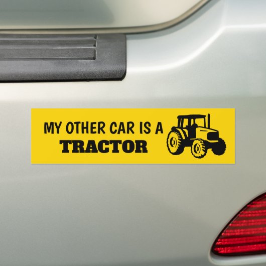 Mijn andere auto is een tractorSticker Bumpersticker (Op auto)