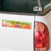 Mijn andere auto is een Unicorn Bumpersticker (Op Truck)