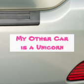 Mijn andere auto is een Unicorn Bumpersticker (Op auto)