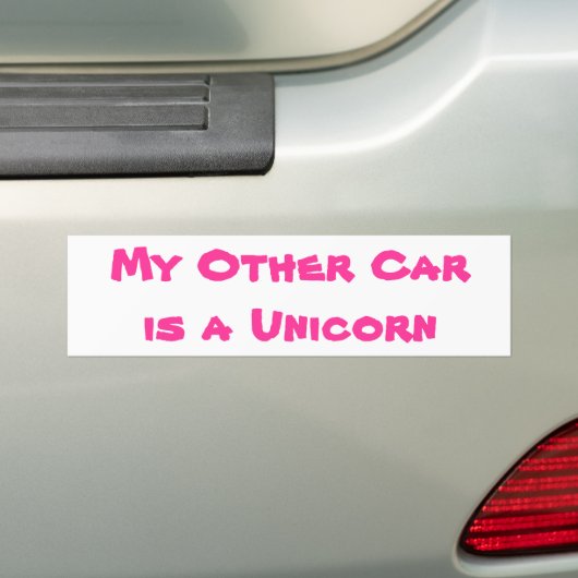 Mijn andere auto is een Unicorn Bumpersticker (Op auto)