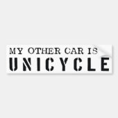 Mijn andere auto is een Unicycle Bumpersticker (Voorkant)