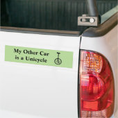 Mijn andere auto is een Unicycle Bumpersticker (Op Truck)