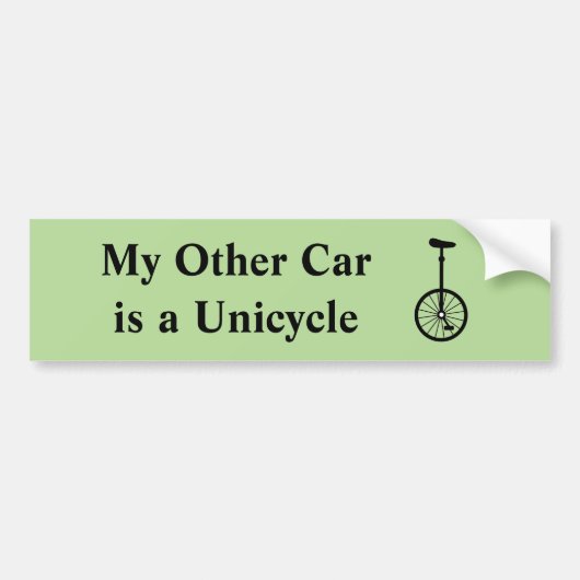 Mijn andere auto is een Unicycle Bumpersticker (Voorkant)