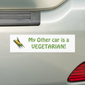 Mijn andere auto is een vegetarische Bumpersticker (Op auto)