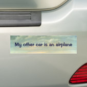 Mijn andere auto is een vliegtuig - bumper sticker (Op auto)