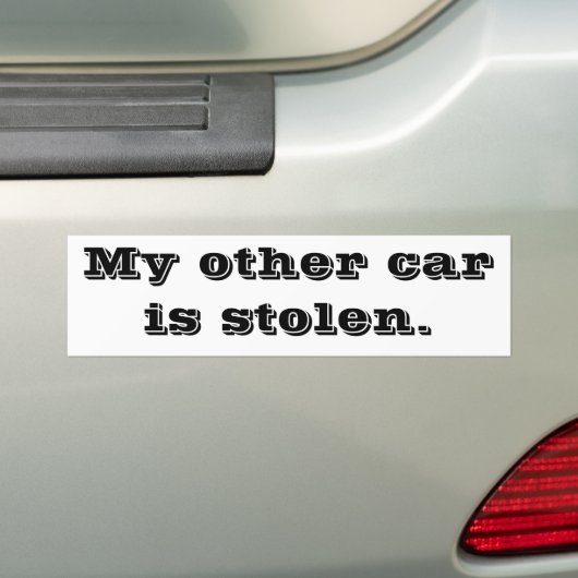 Mijn andere auto is gestolen. bumpersticker (Op auto)