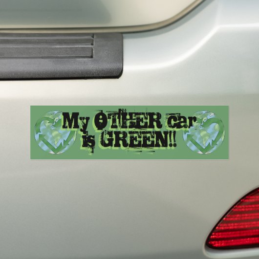Mijn andere auto is Groen! Bumpersticker (Op auto)