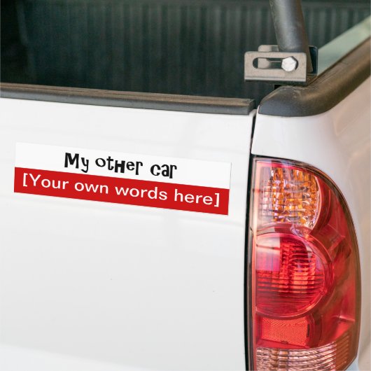 mijn-andere-auto sjabloon bumpersticker (Op Truck)