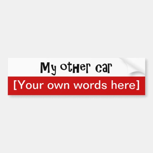 mijn-andere-auto sjabloon bumpersticker (Voorkant)