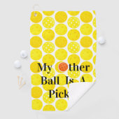 Mijn andere bal is een augurk, gele pickleball bal golfhanddoek (Insitu)