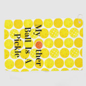 Mijn andere bal is een augurk, gele pickleball bal golfhanddoek (Horizontaal)