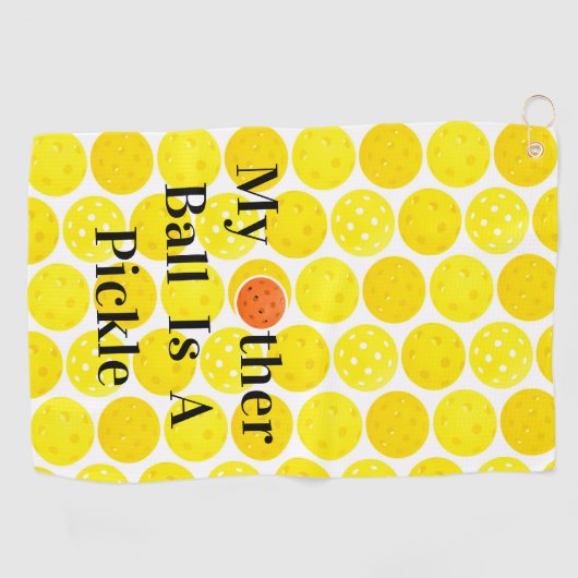 Mijn andere bal is een augurk, gele pickleball bal golfhanddoek (Horizontaal)